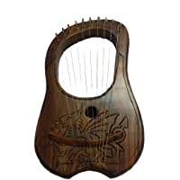 Los mejores  - Lira con grabado de dragón celta galés- arpa de madera de sisu con dragón celta